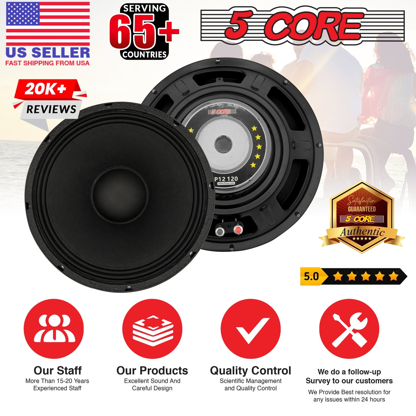 5Core 12 Inch DJ Subwoofer Speaker 200W Peak 8Ohm Audio Replacement