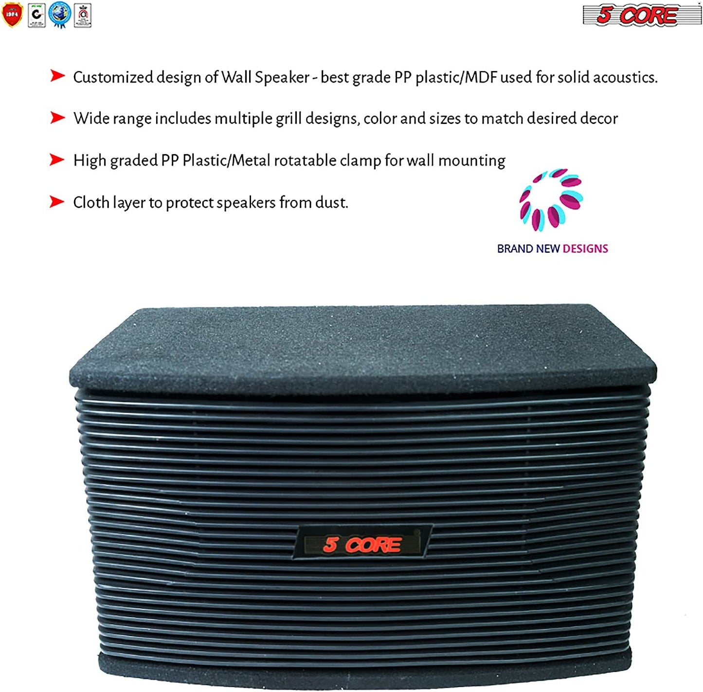 5Core 8 Inch Car Subwoofer Box Black 800W Peak 8 Ohm Vented Trunk