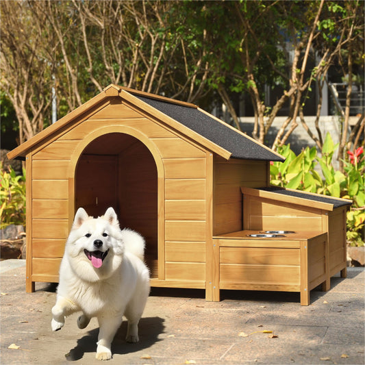 51.18" L x 43.7" W x 37" H Large Size Wooden Dog House, Dog Crate For