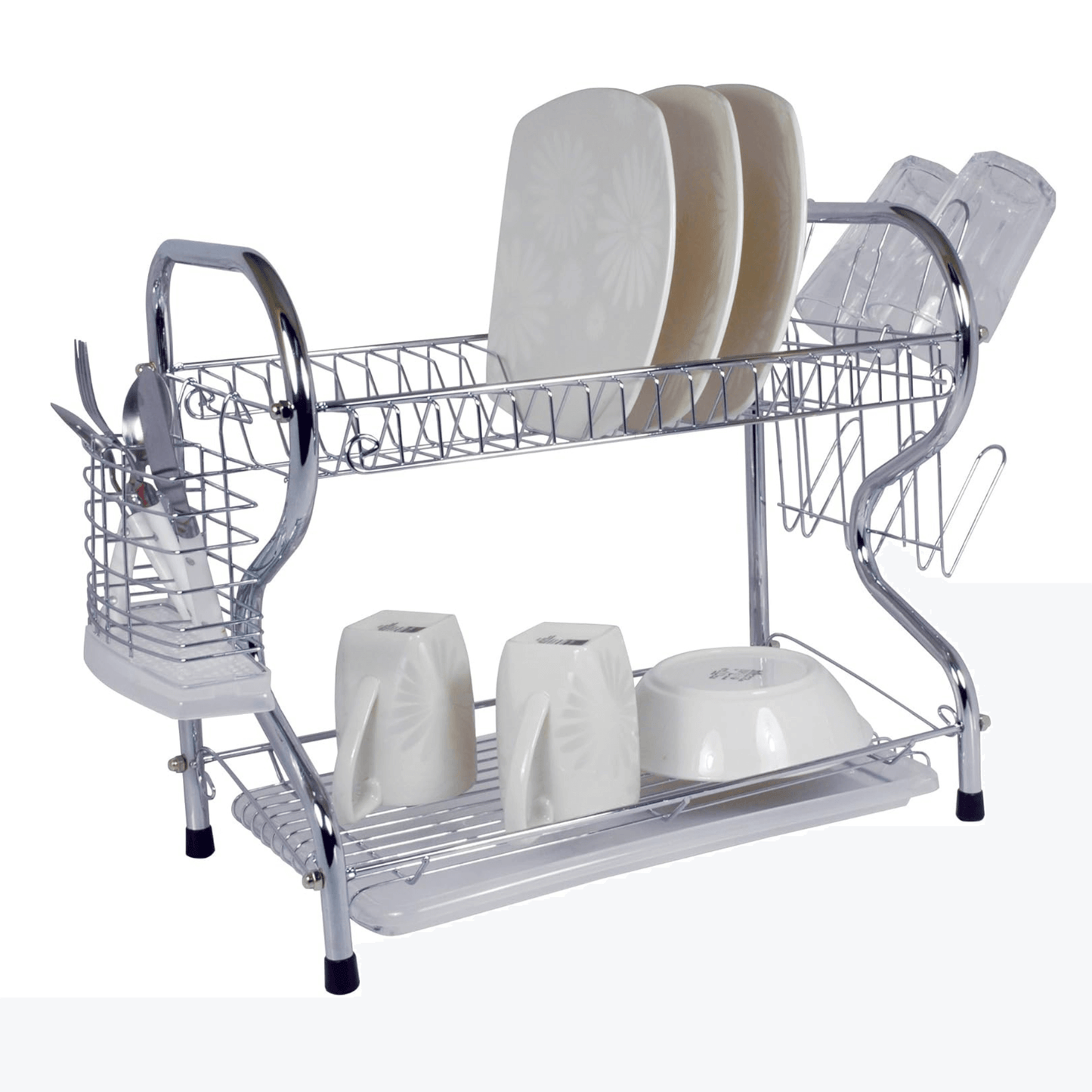 Better Chef 22" 2-Level Chrome-Plated R-Shaped Dish Rack