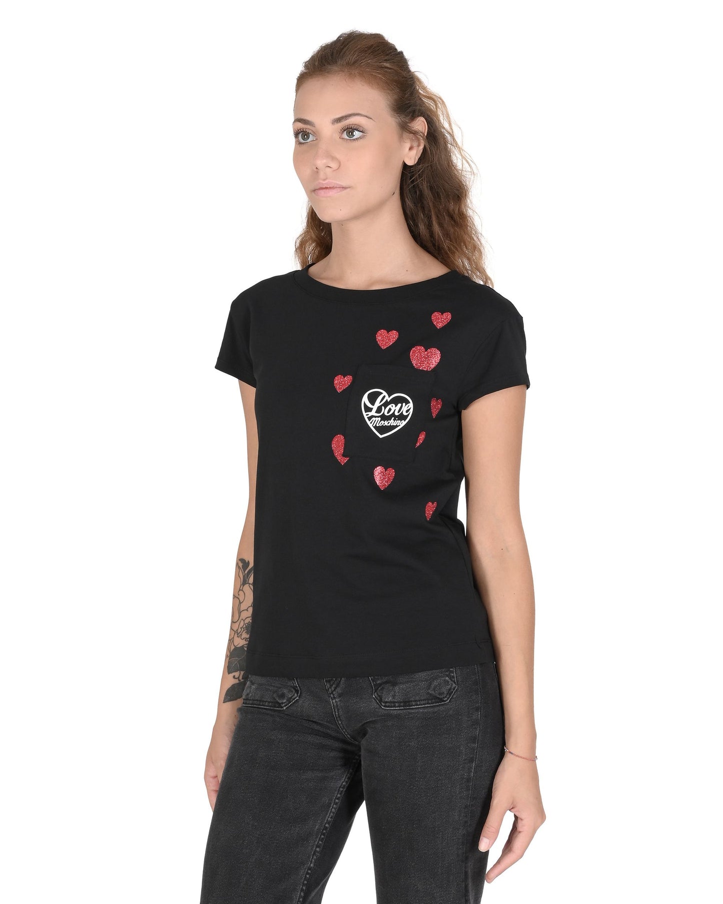 Love Moschino Womens T-Shirt W 4 F30 2O E 2264 C74 BLACK