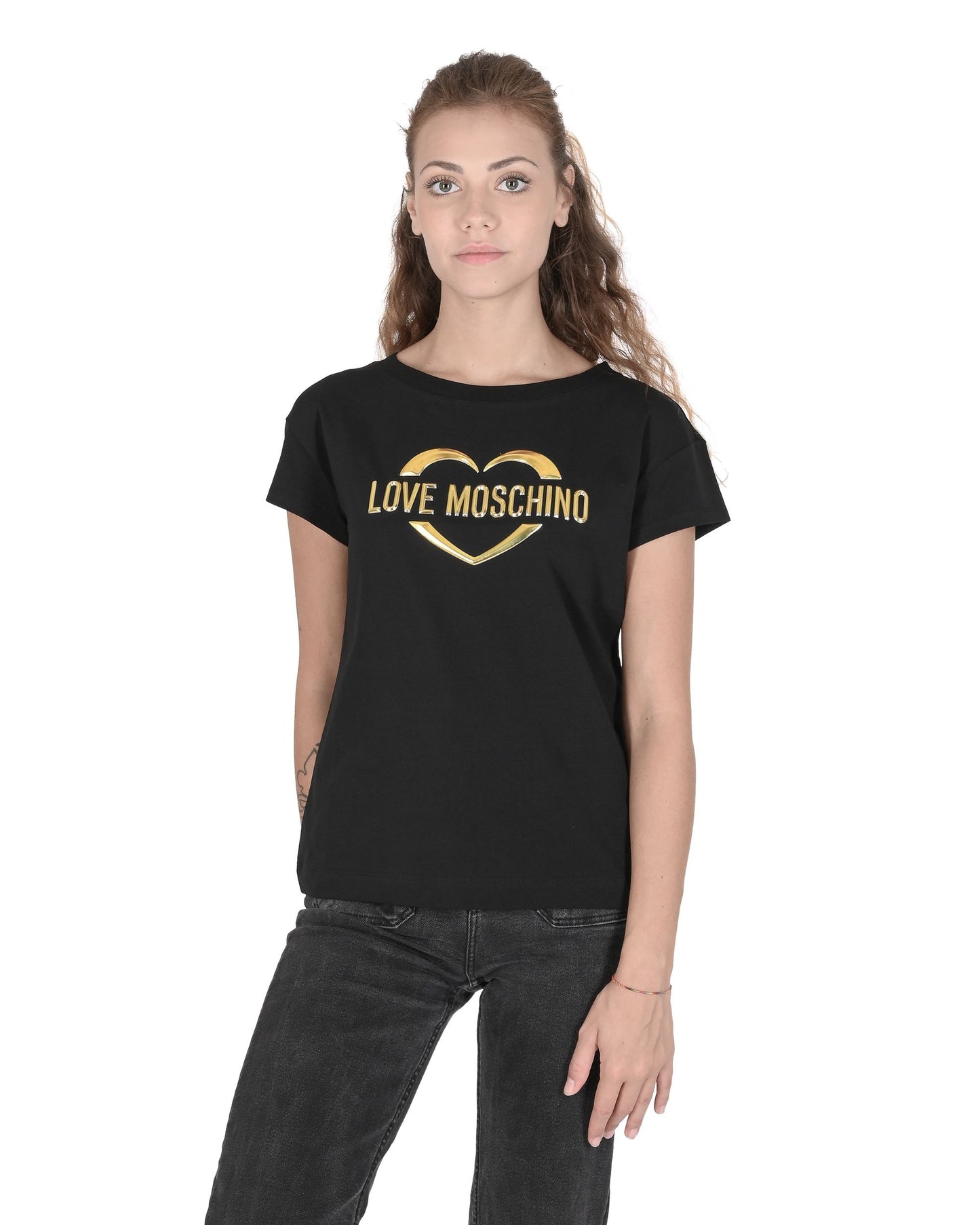 Love Moschino Womens T-Shirt W 4 F30 2R E 1951 C74 BLACK