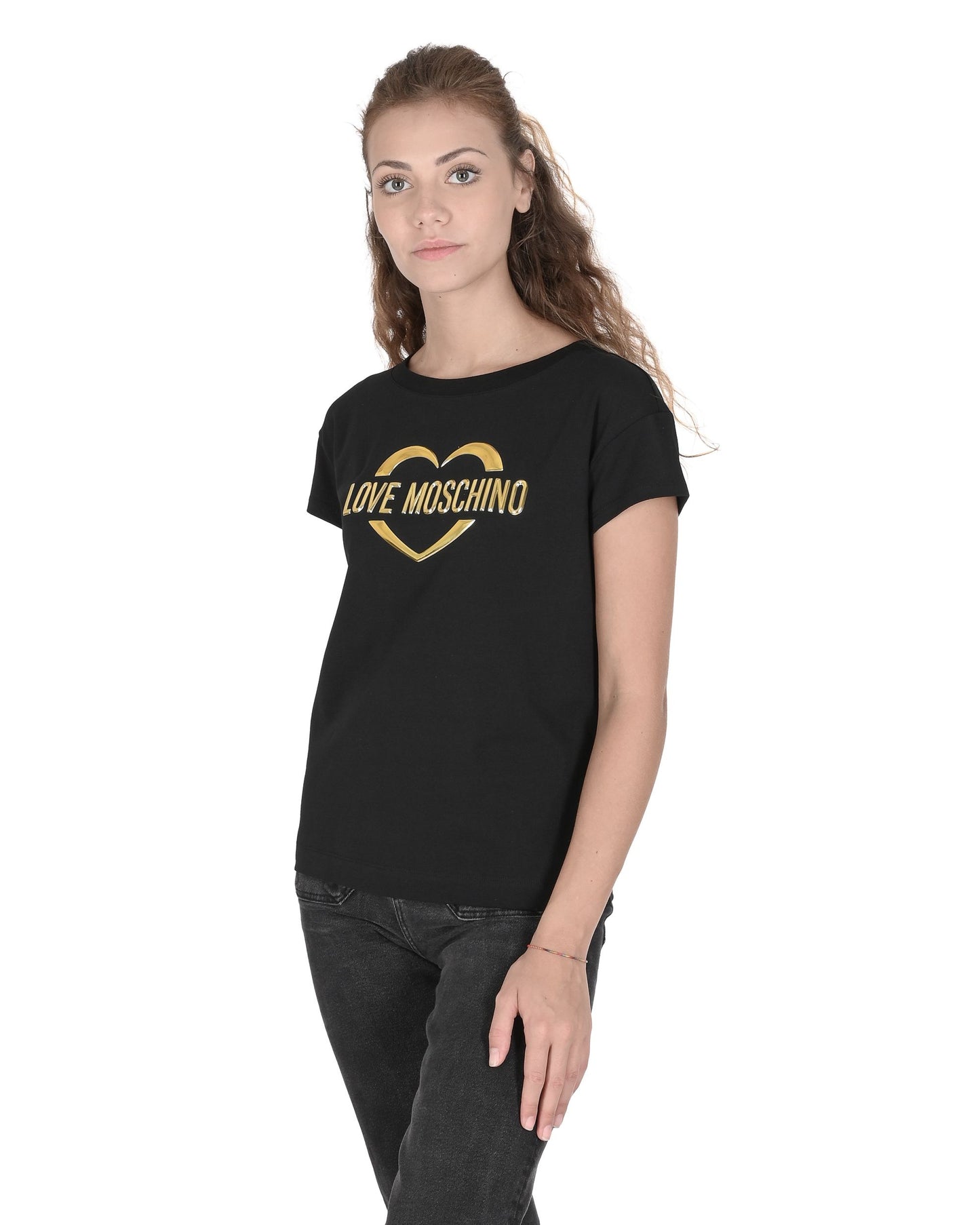 Love Moschino Womens T-Shirt W 4 F30 2R E 1951 C74 BLACK