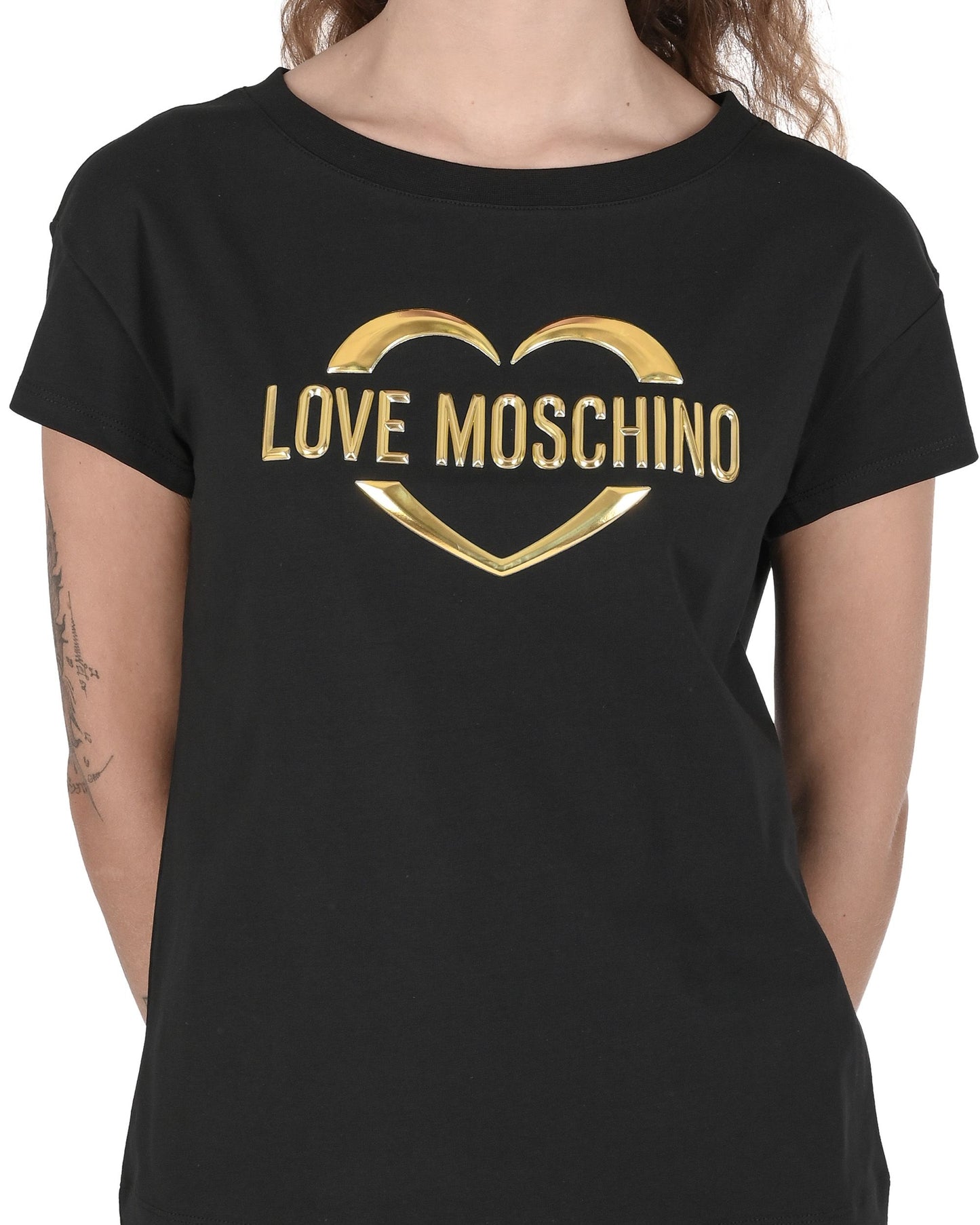 Love Moschino Womens T-Shirt W 4 F30 2R E 1951 C74 BLACK