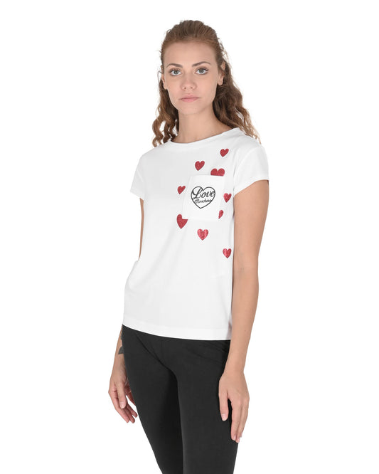 Love Moschino Womens T-Shirt W 4 F30 2O E 2264 A00 OPTICAL WHITE