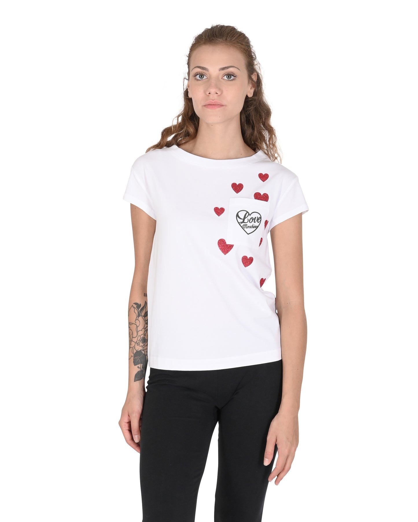 Love Moschino Womens T-Shirt W 4 F30 2O E 2264 A00 OPTICAL WHITE