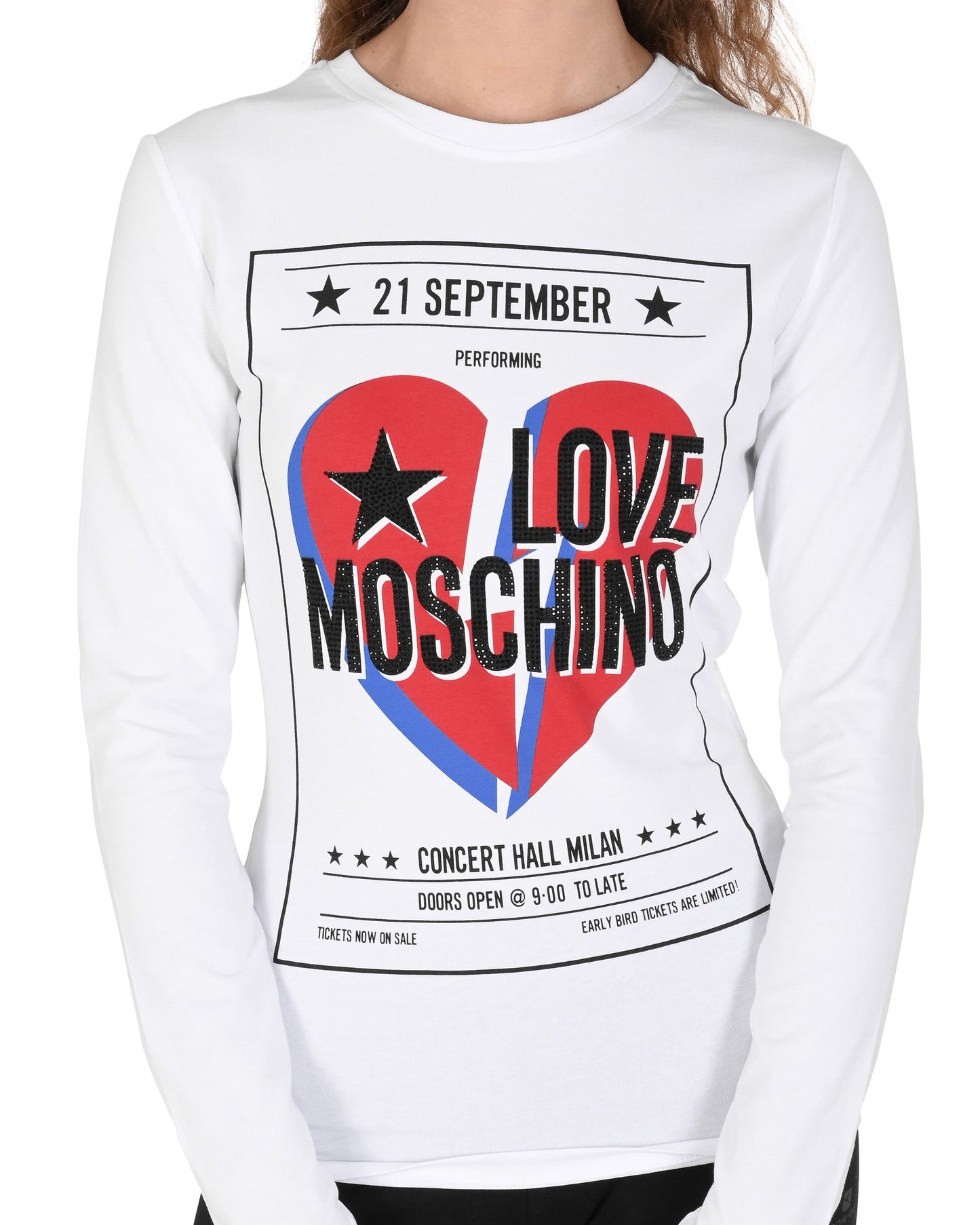 Love Moschino Womens T-Shirt W 4 G52 15 E 1951 A00 OPTICAL WHITE