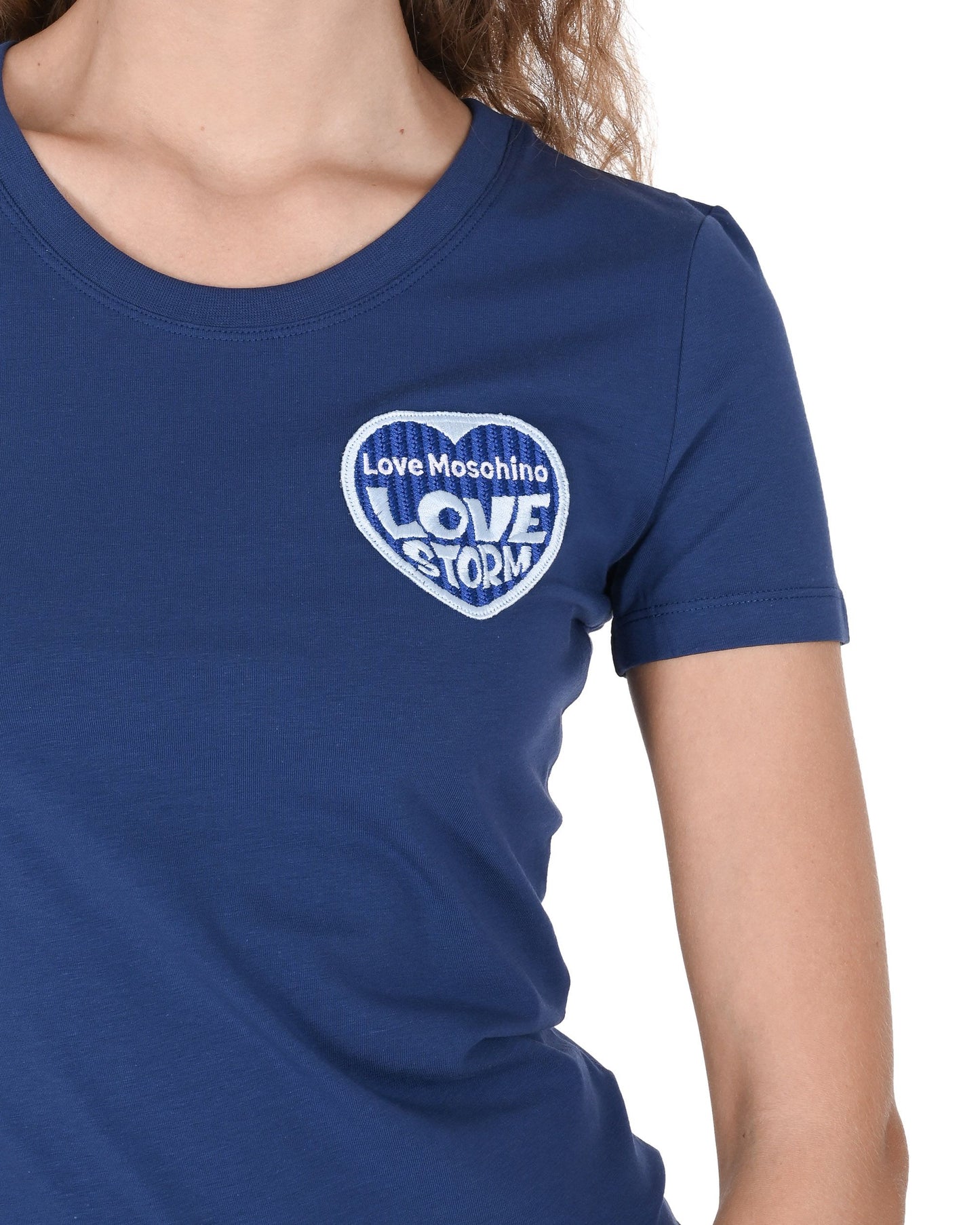 Love Moschino Womens T-Shirt W 4 H19 80 E 1951 Y57 BLUE