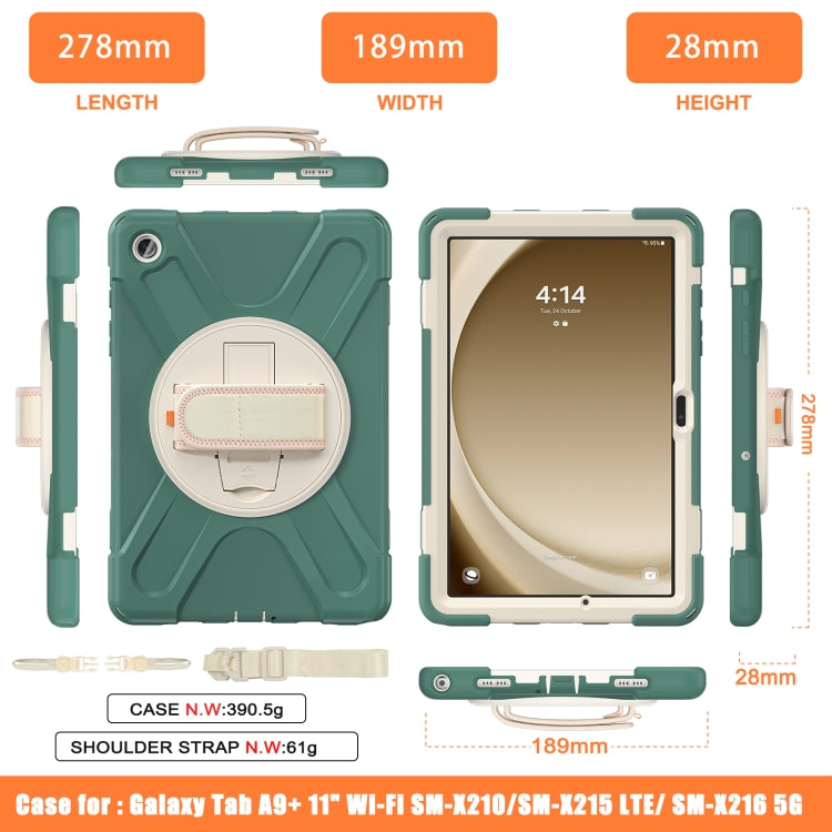 For Samsung Galaxy Tab A9+ Rotary Handle Grab TPU + PC Tablet