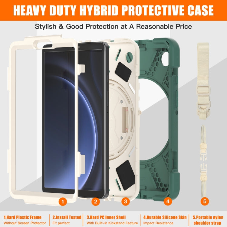 For Samsung Galaxy Tab A9+ Rotary Handle Grab TPU + PC Tablet