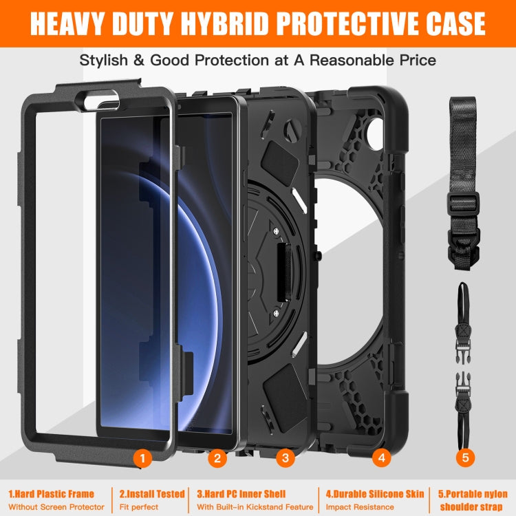 For Samsung Galaxy Tab A9+ Rotary Handle Grab TPU + PC Tablet