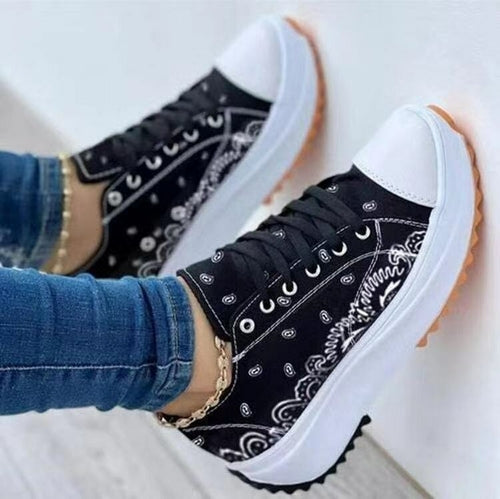 Fashion Pattern Canvas Women Sneakers Casual Sport Shoes