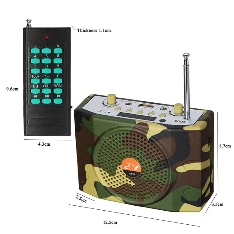 25W  Bluetooth Voice Amplifier Bird Hunting Speaker Supports USB/TF/FM