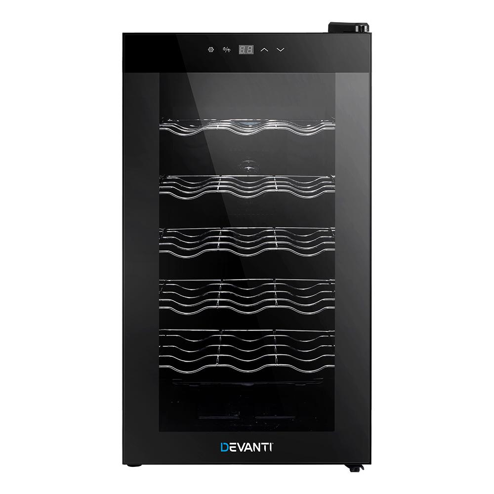 Devanti Wine Cooler 18 Bottles Glass Door Beverage Cooler