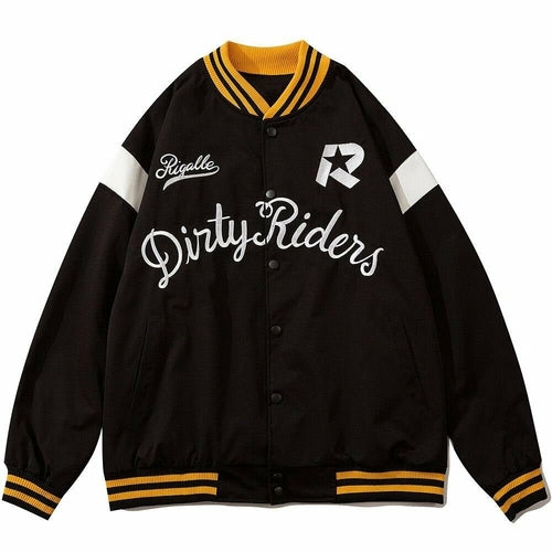 Baseball Jacket Men Star Letter Embroidery Patchwork Bomber Coats