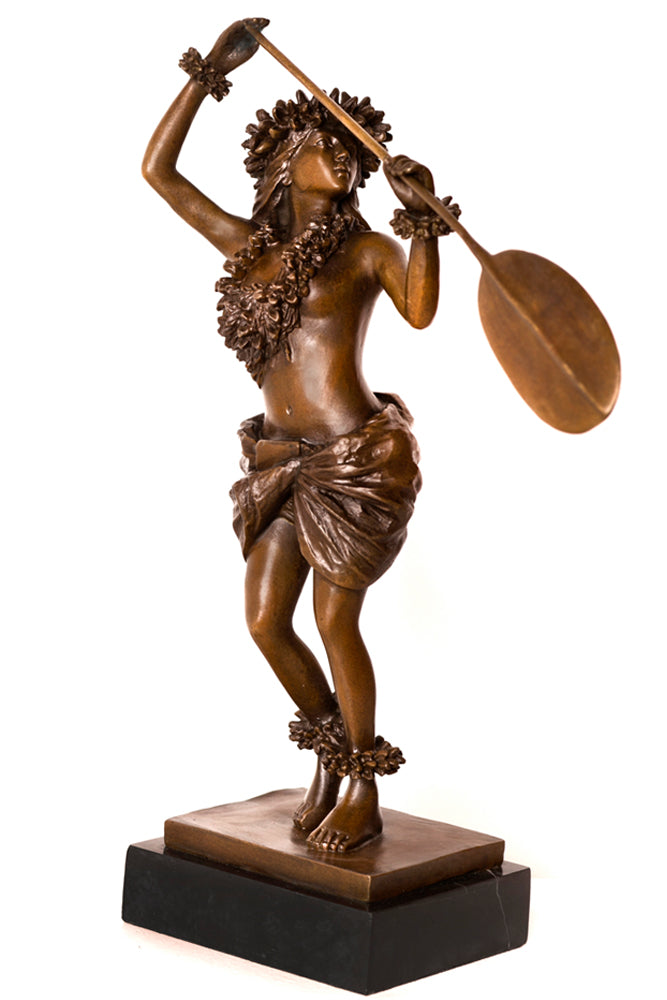 Kim Taylor Reece Bronze Statue Pahoe - Wahine Canoe Paddler