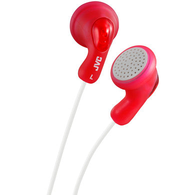 JVC HAF14RN Gumy Stereo Headphones - Raspberry Red