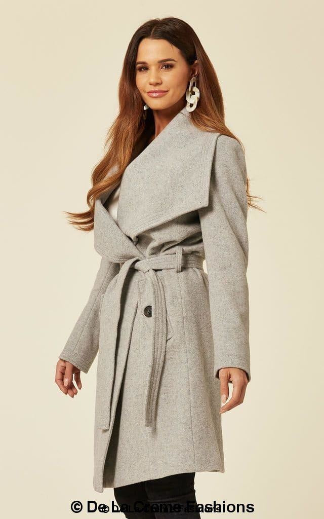 Wool Blend Large Lapel Duster Coat