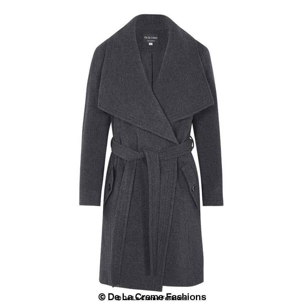 Wool Blend Large Lapel Duster Coat