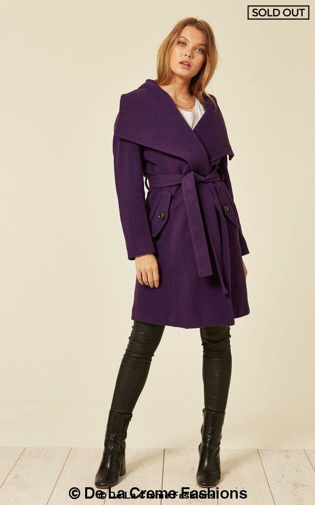 Wool Blend Large Lapel Duster Coat