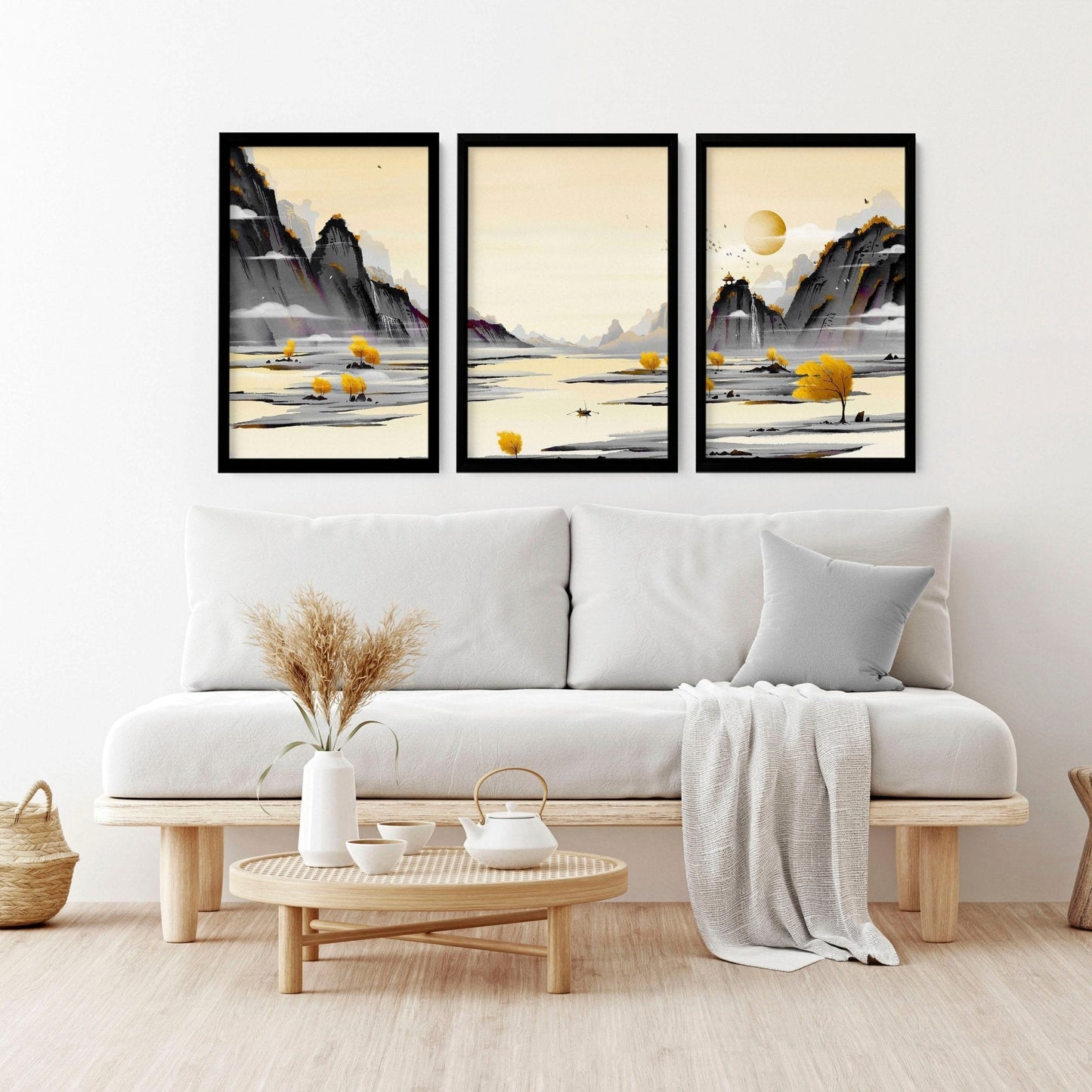 Japanese Landscape Artwork | set of 3 wall art prints