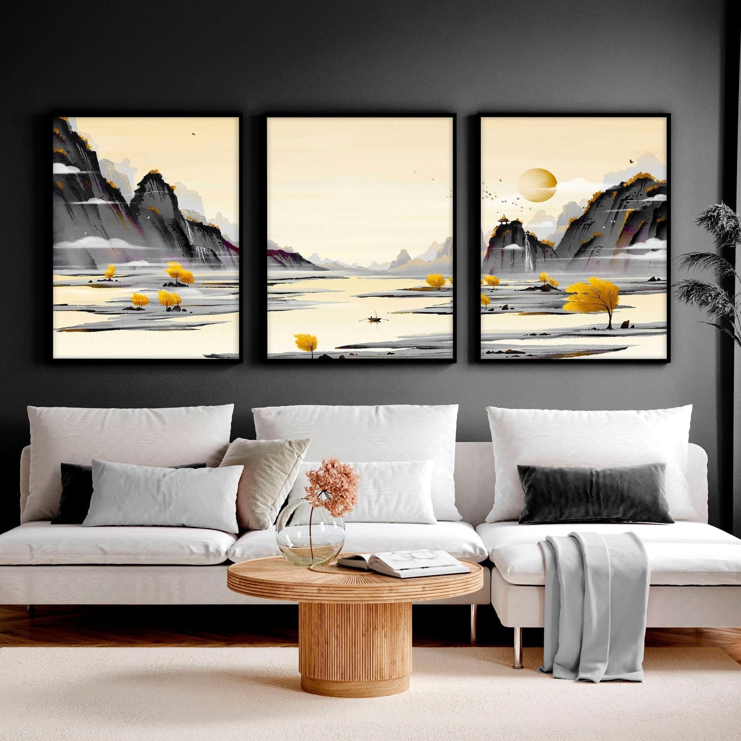 Japanese Landscape Artwork | set of 3 wall art prints