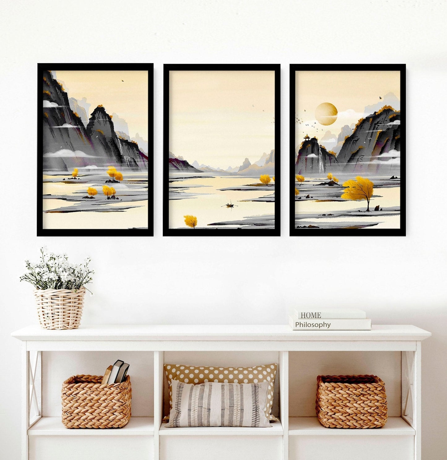 Japanese Landscape Artwork | set of 3 wall art prints