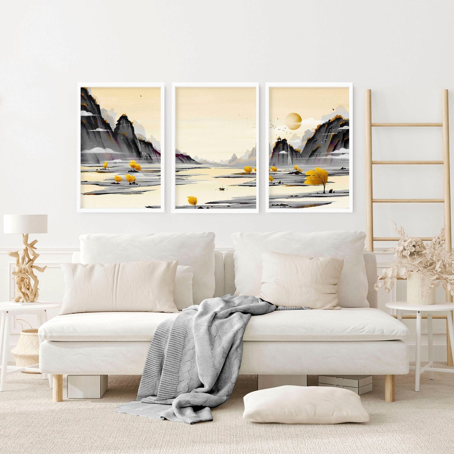 Japanese Landscape Artwork | set of 3 wall art prints