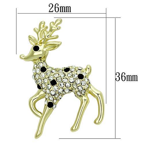 LO2822 - Flash Gold White Metal Brooches with Top Grade Crystal  in