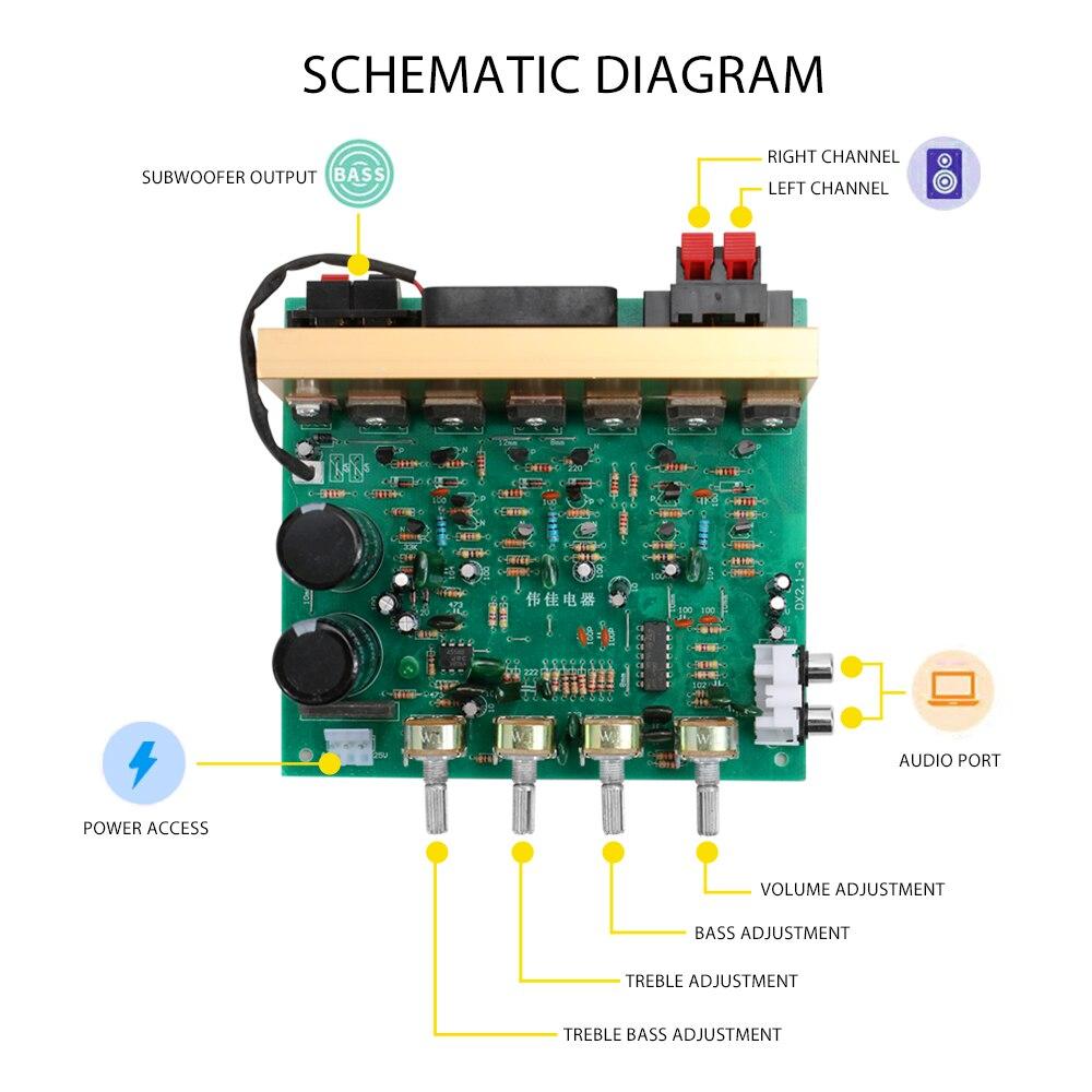 DX-2.1 Large Power Audio Amplifier Board Channel High Power Subwoofer