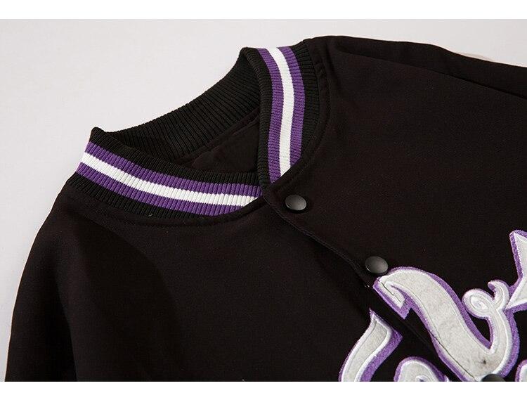 Letter Embroidery Stripe Patchwork Baseball Jacket Men Baggy Retro