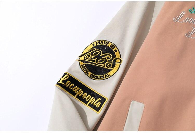 Baseball Jacket Men Cute Bear Patch Letter Embroidery Patchwork