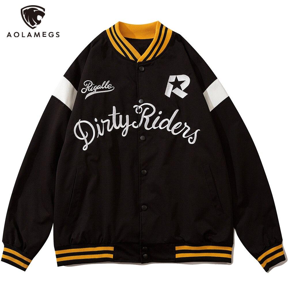 Baseball Jacket Men Star Letter Embroidery Patchwork Bomber Coats