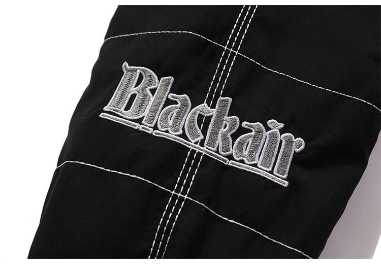 Thicken Baseball Jacket Men Plaid Embroidery Button Bomber Coat Winter