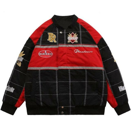 Thicken Baseball Jacket Men Plaid Embroidery Button Bomber Coat Winter