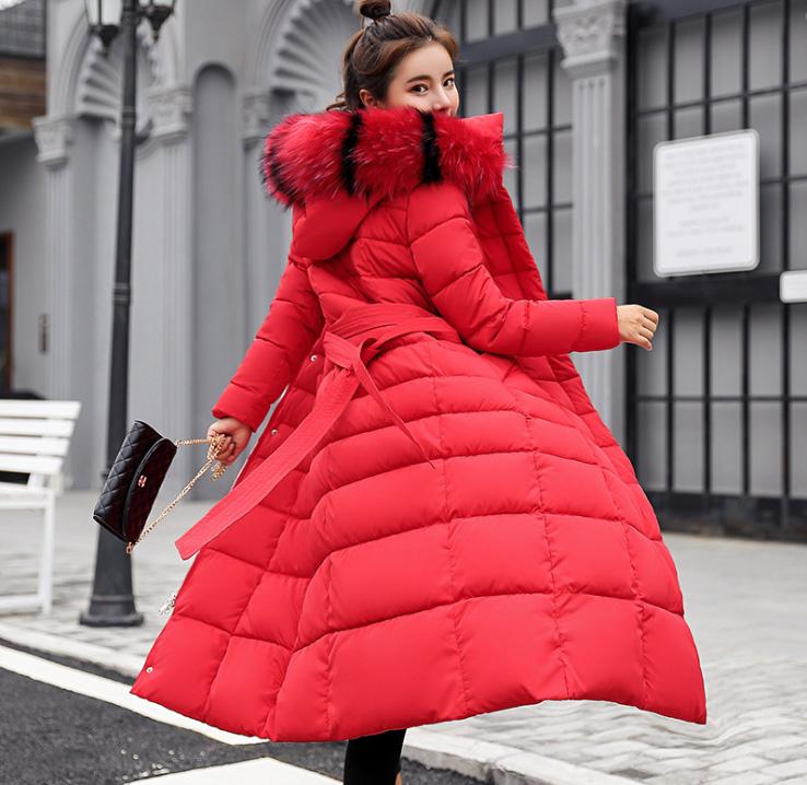 super long puffy jacket with pockets nice fur hooded winter hooded